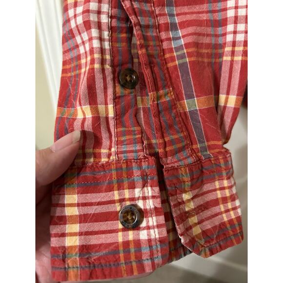 Woolrich Men’s red multicolored Long Sleeve Button down, size XL - Picture 6 of 9